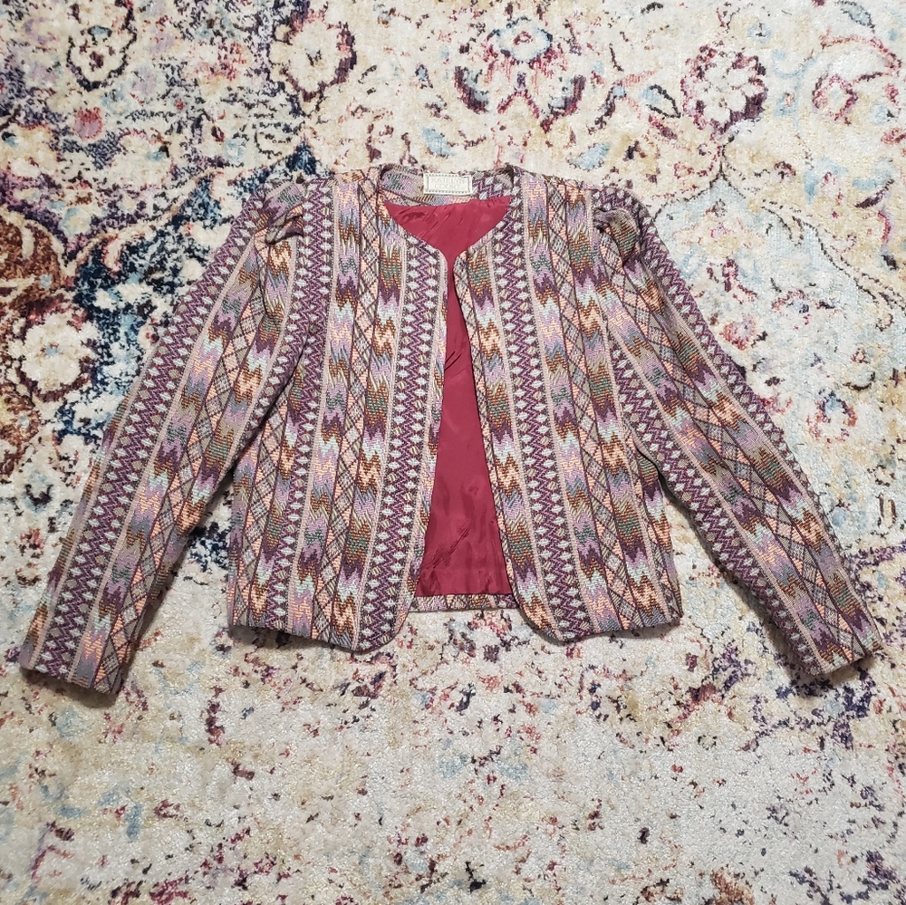 Vintage 90s Katelyn Kourt Tapestry Jacket Size Small, estimated